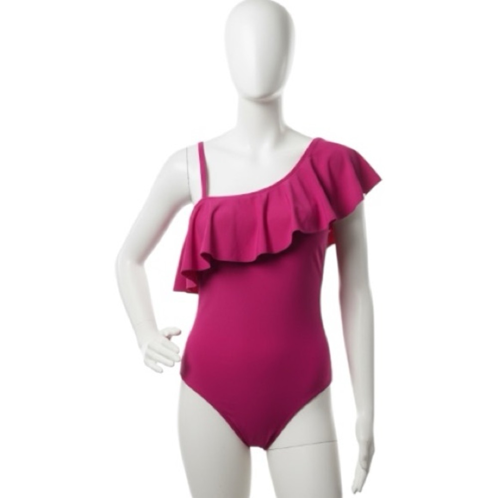 Kona Sol One Piece, Plus Sz 20, 20W, One Shoulder, Ruffles,vacation, Resortwear‌